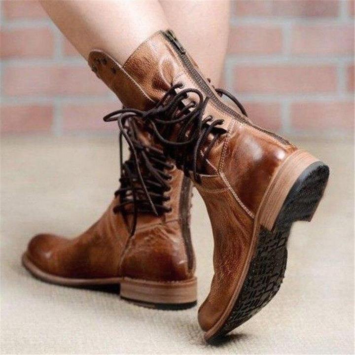 VOGUE™ - Leather Lace-Up Boots